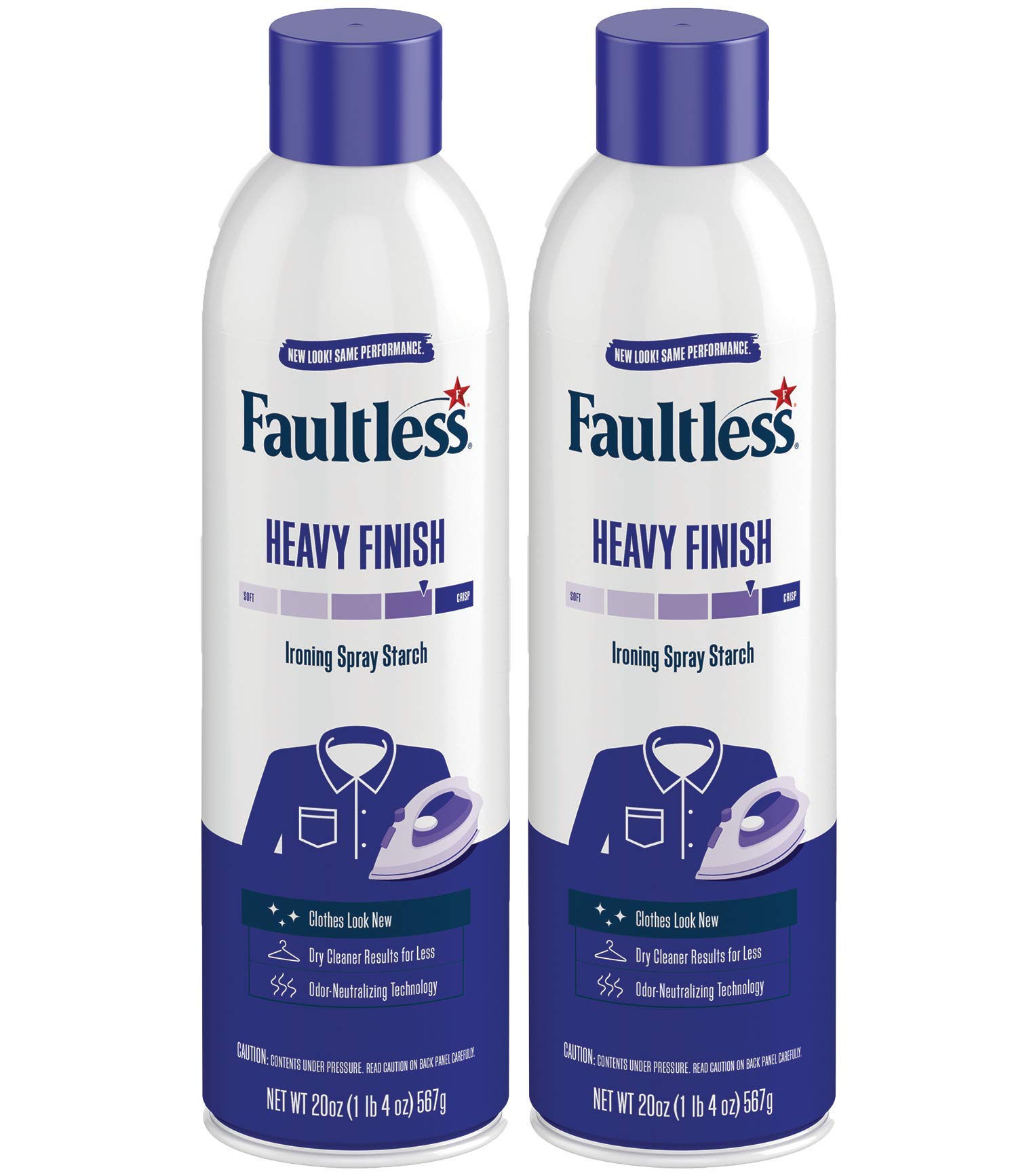 Faultless Heavy Spray Starch 20 oz (Pack of 2) - Professional Laundry Starch Spray for Smooth Ironing & Crisp Fabrics | Perfect for Dress Shirts, Table Linens & Formal Attire