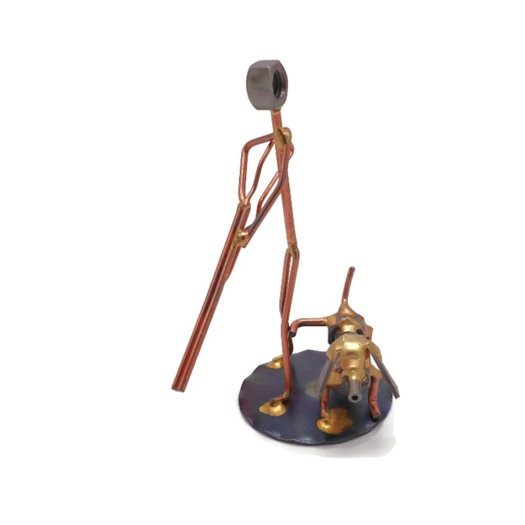 Handmade Metal Dog Figurine - Unique Desk Accessory, Office Trophy & Professional Gift for Boss - Perfect for Business Décor & Dog Lovers