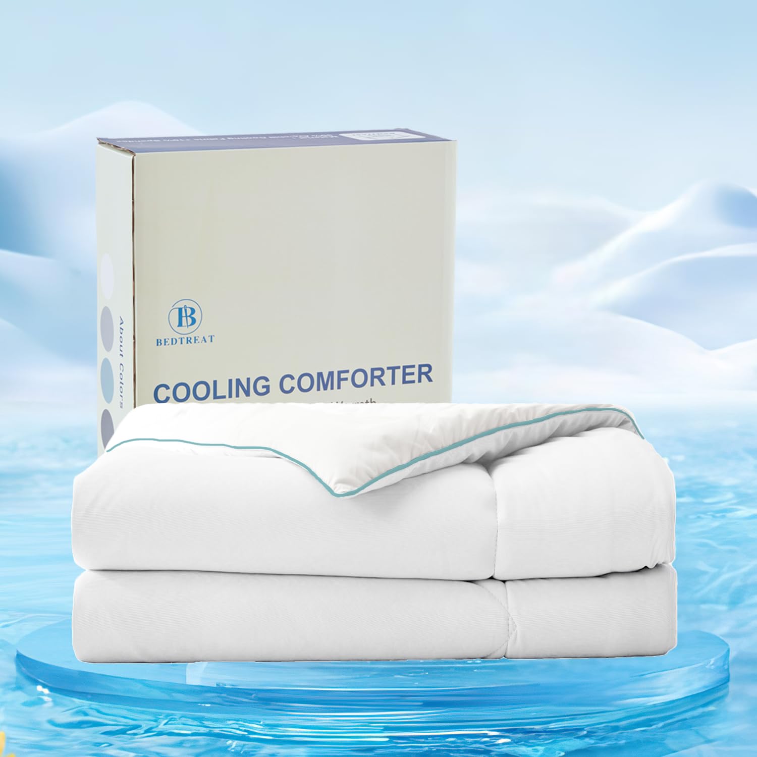 BedTreat Cooling Comforter Queen Size - Breathable Summer Blanket for Hot Sleepers | Temperature Regulating Comforter for Cool & Comfortable Sleep | Perfect for Hot Nights, Air Conditioning Use & Year-Round Comfort