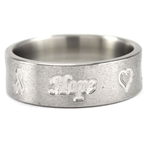 7mm Titanium Ring for Men & Women - Hope Faith Love Cure Engraved Band, Durable & Hypoallergenic Jewelry Gift for Wedding, Anniversary & Everyday Wear