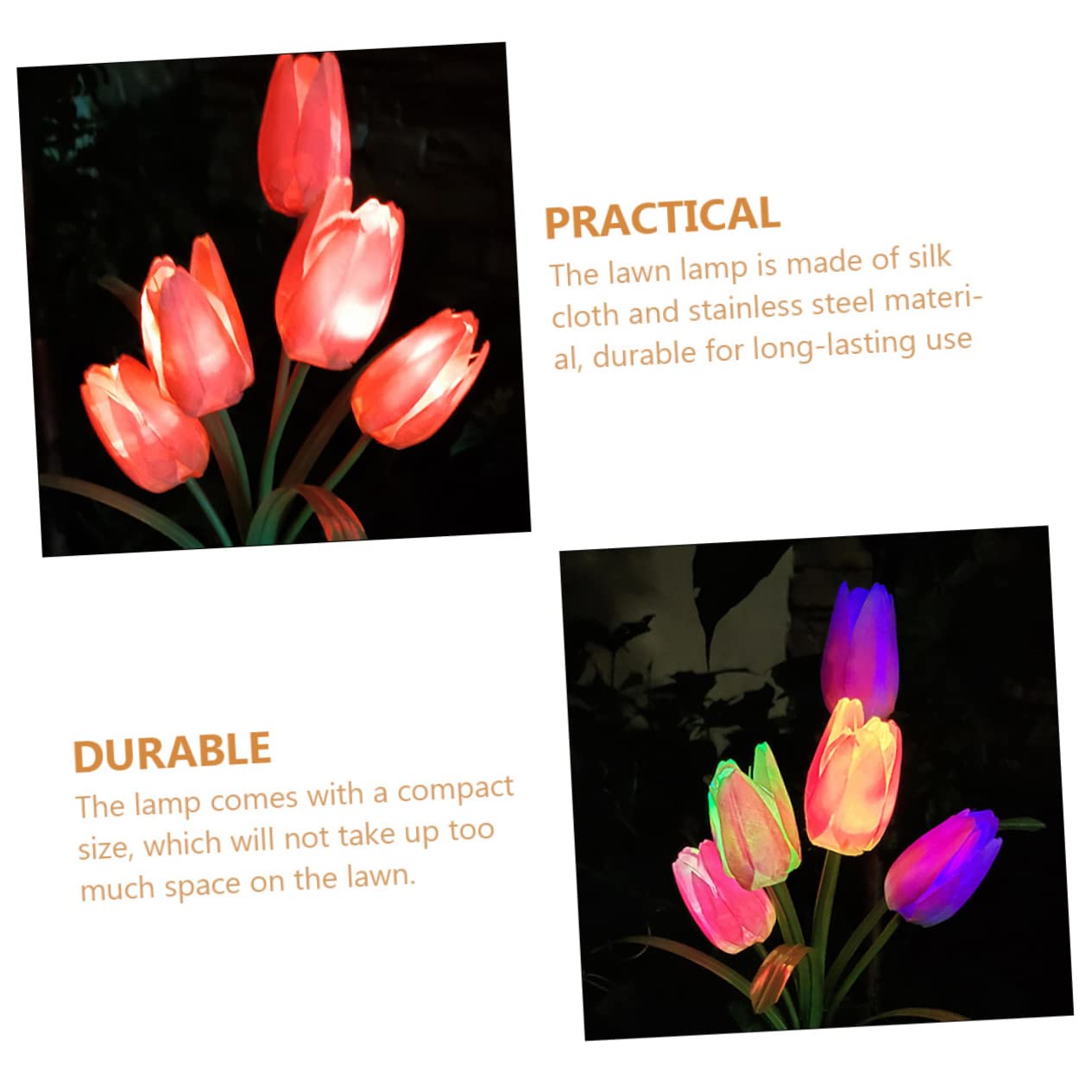 BESPORTBLE 4-Pack Solar Tulip Lights - Waterproof Outdoor Solar Garden Lights for Lawn, Pathway, Yard Decoration - Solar Powered LED Flower Lights for Landscape, Patio, Backyard, and Garden Decor