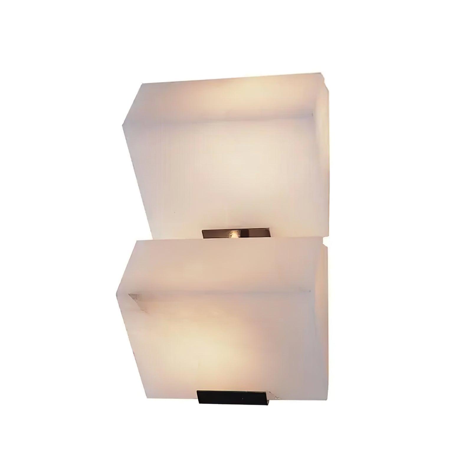 Modern Alabaster Staircase Wall Lamp - Elegant White Stone Sconce Lighting for Hallway, Entryway, and Stairwell | Perfect for Home Decor and Ambient Lighting