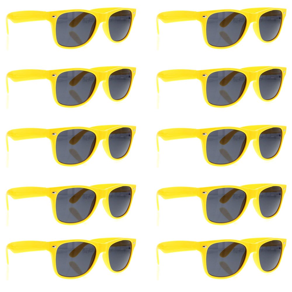 Wholesale Bulk 80's Retro Style Unisex Sunglasses - 10 Pack for Promotions, Events & Summer Fashion