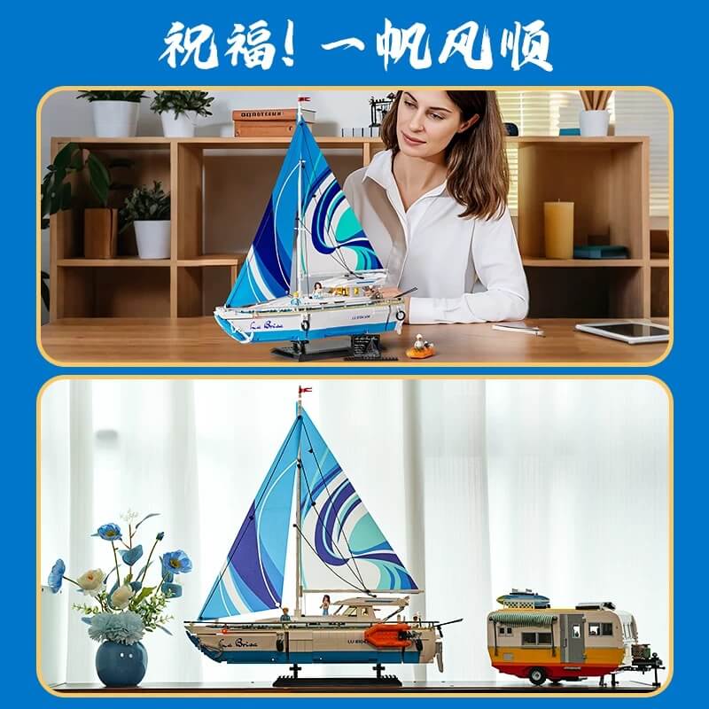 Funwhole F9074 DIY Wooden Sailboat Model Kit - Premium Collectible Ship Building Set for Adults & Teens | Home Decor, Gift Idea, Relaxing Hobby Project