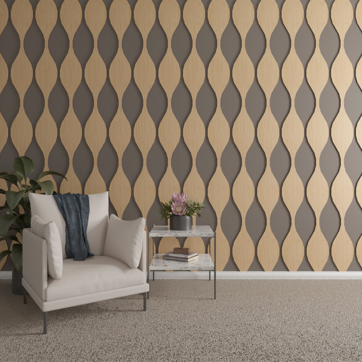 Ozark Adjustable Wood Slat Wall Kit - Modern DIY Wall Panel System for Home & Office Decor - Perfect for Living Room, Bedroom, and Accent Walls