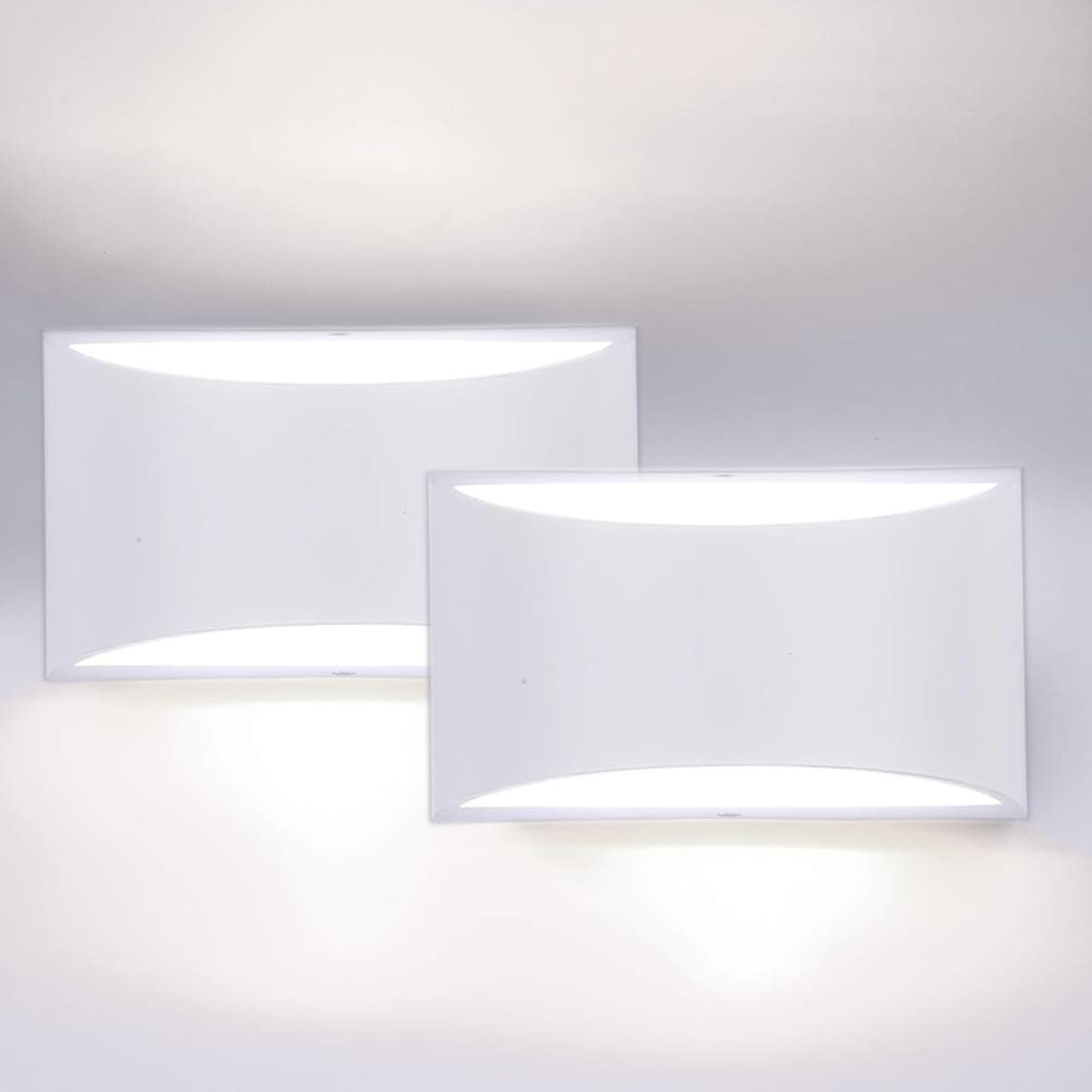 Modern LED Wall Sconce Light Fixture - Hardwired Indoor Wall Lights Set of 2, 3000K Warm White Up/Down Lighting - Sleek White Wall Mounted Lamps for Living Room, Bedroom, Hallway & Corridor - Perfect for Ambient Lighting and Home Decor