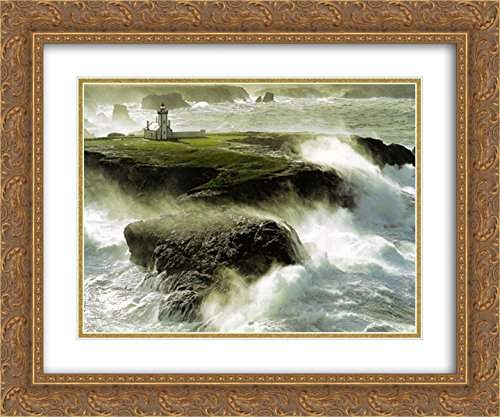 2x Matted 15x18 Gold Ornate Framed Art Print by Philip Plisson - Elegant Nautical Wall Decor for Living Room, Bedroom & Office