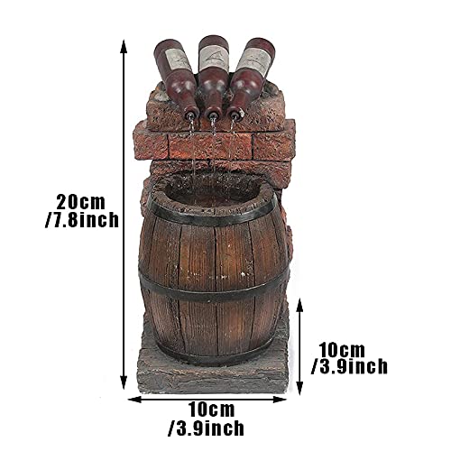 Outdoor Resin Fountain Sculptures - Rustic Wine Barrel & Bottle Water Features for Garden, Yard & Patio Decor | Durable Weatherproof Outdoor Decor