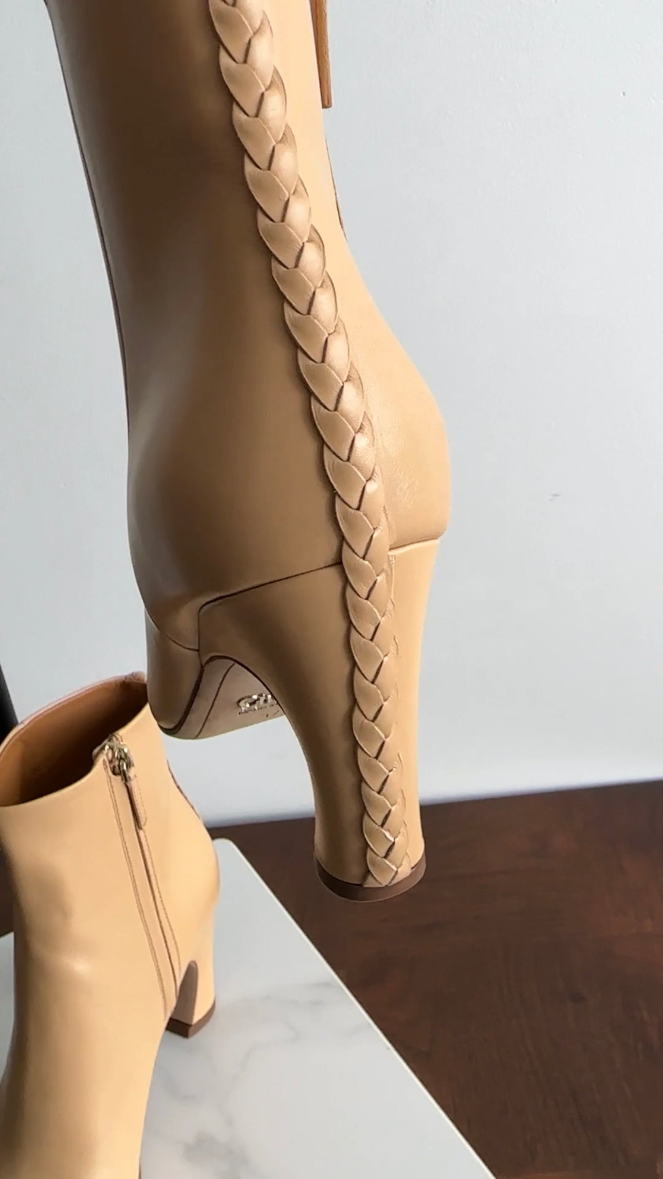 Chloe Oli Butterscotch Leather Heel Ankle Boots Women's Size 37 - Stylish Fall & Winter Fashion for Office, Party & Date Night