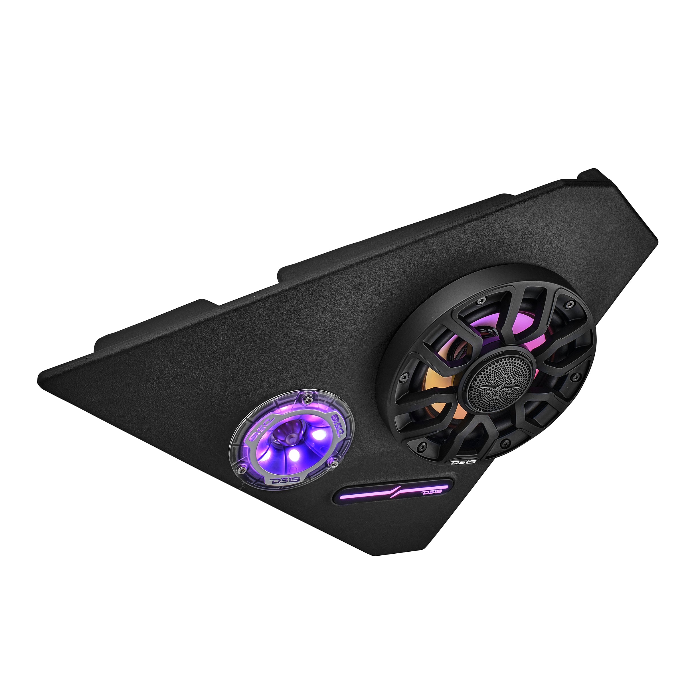 Polaris Slingshot Front Kick Panel Speaker Pods with 2 x NXL IQ6/BK & 2 x PRO TW1LD Speakers and Digital LED Lights | Upgrade for 2015-Current Models | Perfect for Road Trips & Outdoor Adventures