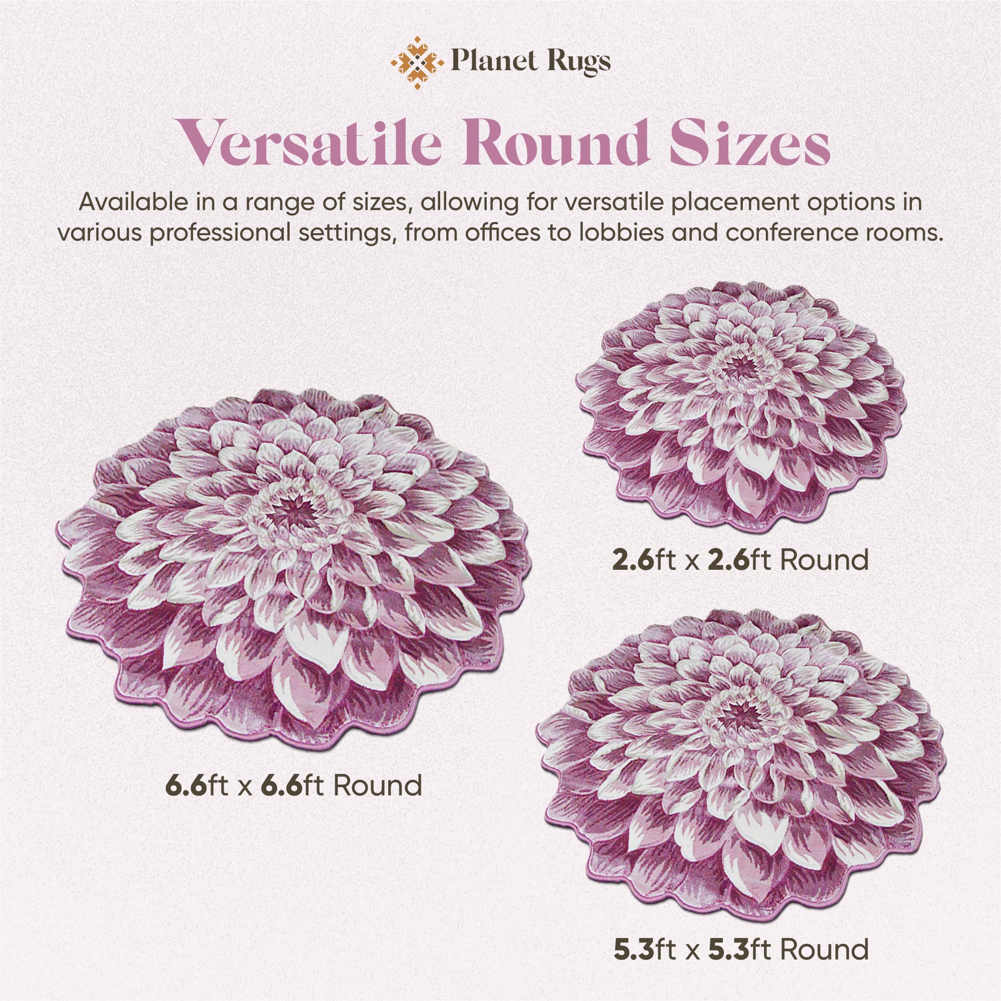 5ft Round Flower Shaped Area Rug - Soft Plush Circle Carpet for Bedroom, Living Room & Nursery - Girly Pink Home Decor (303) - Perfect for Boho Chic Decor, Kids Room & Cozy Floor Seating