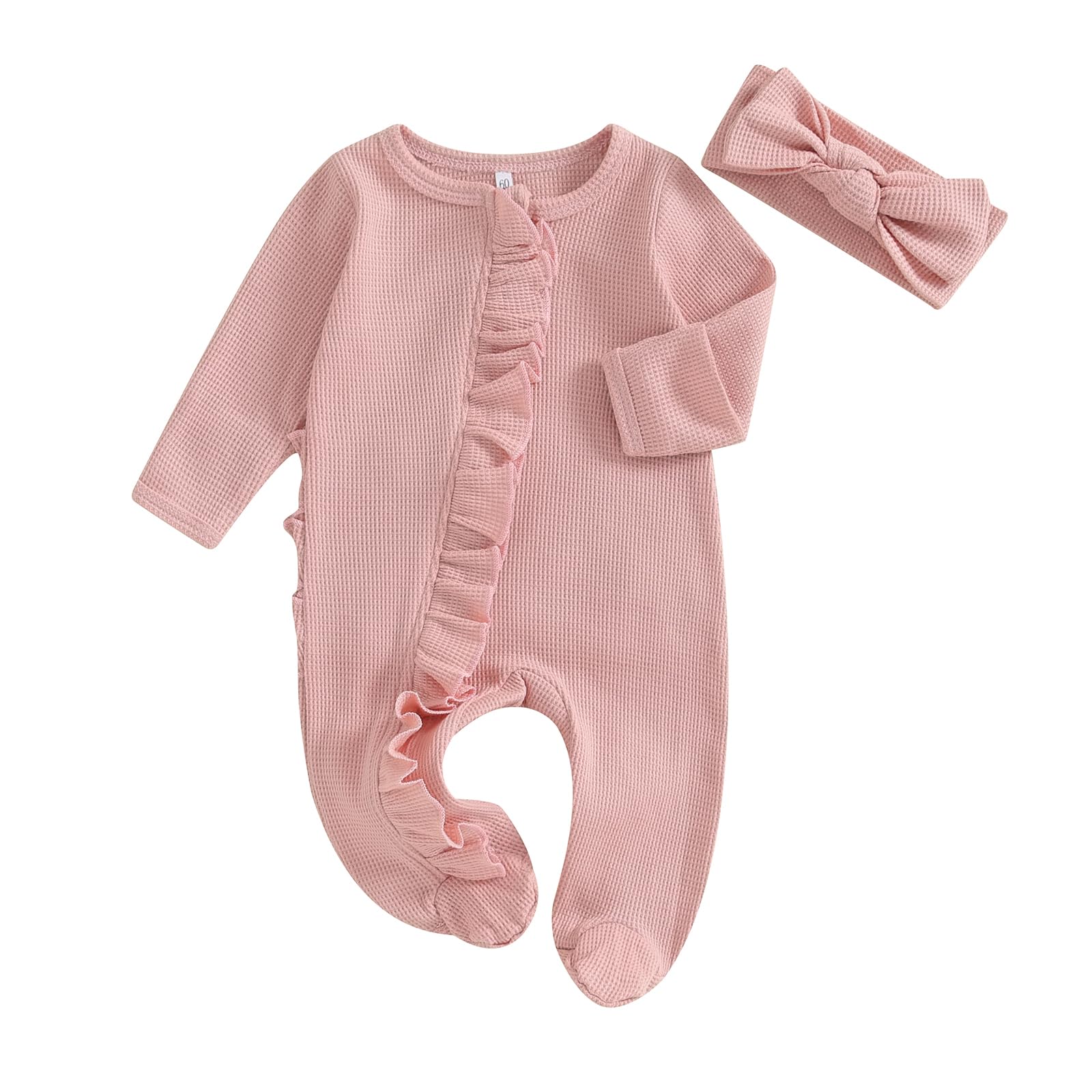 Newborn Coming Home Outfit - Soft Zip-Up Ruffle Romper Footie Bodysuit for Baby Girls & Boys | Perfect Hospital Photo & First Outfit Essential