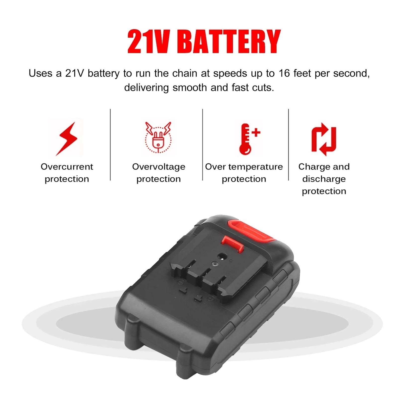 21V Cordless Electric Pruning Chainsaw with 2.0Ah Battery & Charger - 4 Inch Lightweight Tree Trimmer for Garden Pruning, Landscaping & DIY Wood Cutting