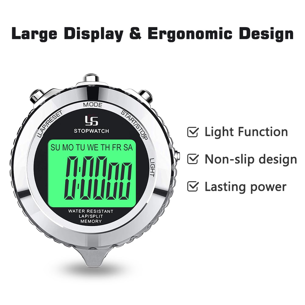 LAOPAO Digital Stopwatch with Melt Protection - Waterproof Sports Timer for Matches, Training, Coaching & Refereeing | Perfect for Track & Field, Swimming, Basketball & Gym Workouts