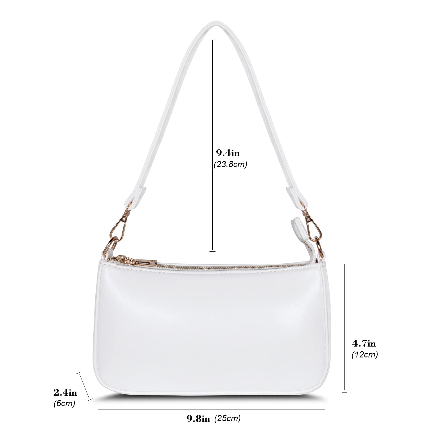 NIUEIMEE ZHOU Women's Retro Vegan Leather Shoulder Bag - Classic Clutch Tote Purse with Zipper Closure | Perfect for Work, Travel & Evening Events