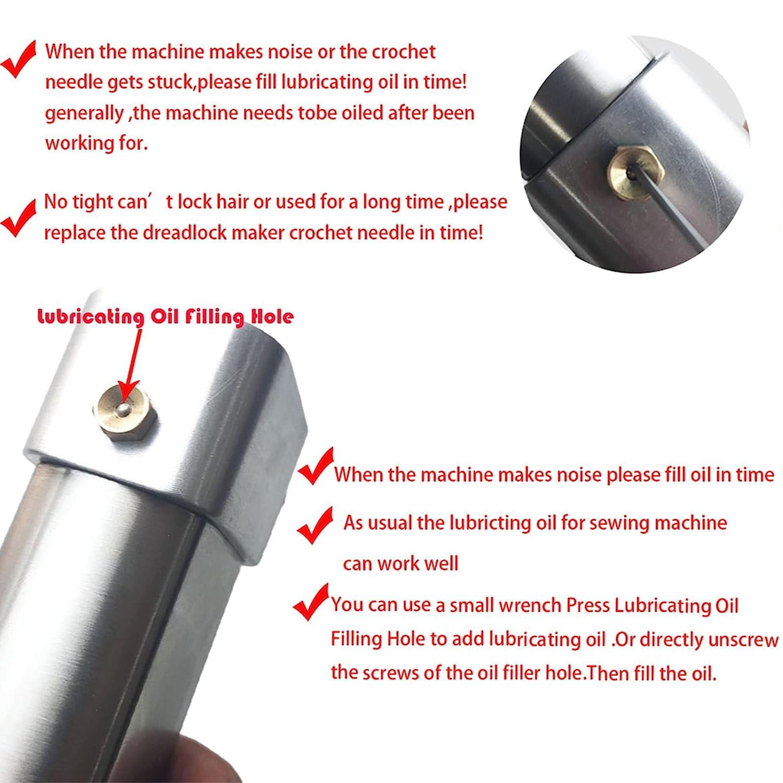 Electric Handheld Portable Dreadlock Maker - Instant Crochet Machine for Quick & Easy DIY Locs (14mm) | Perfect for Hair Extensions & Braiding at Home or Salon