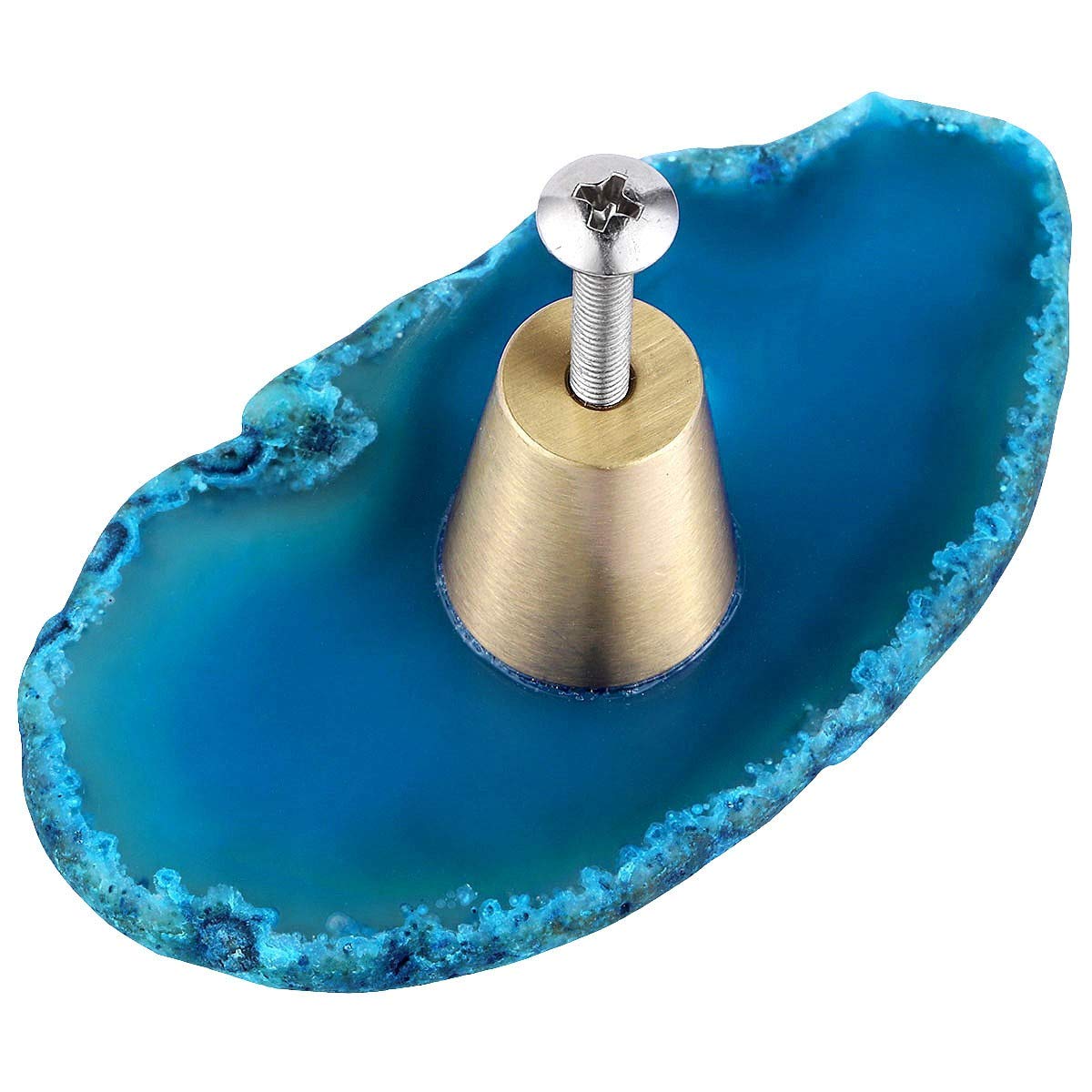 Rockcloud 4-Pack Blue Agate Slice Cabinet Knobs - Elegant Drawer Pulls for Dressers, Cupboards & Doors - Durable Home Decorative Hardware for Kitchen, Bathroom & Bedroom Furniture