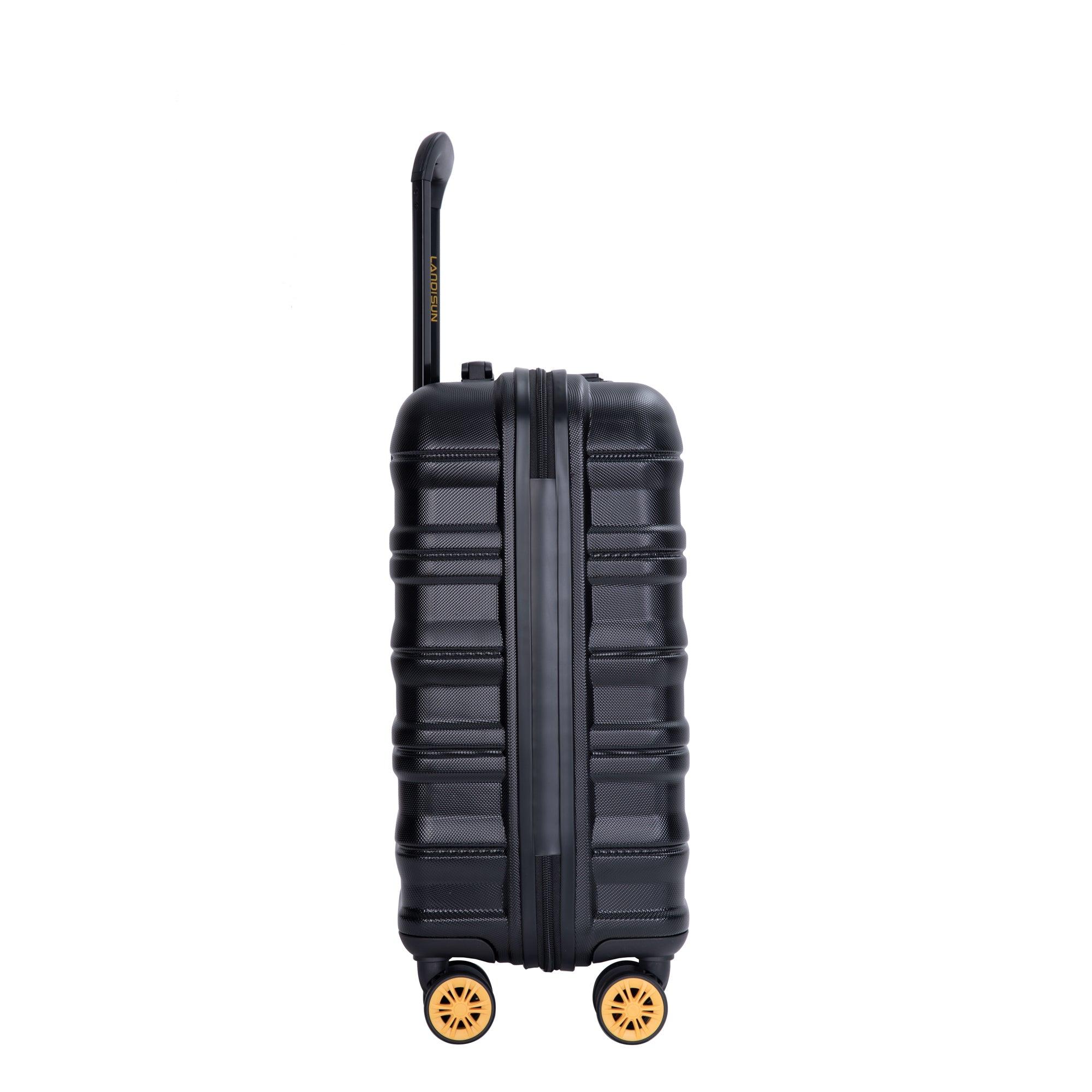 TSA Approved 18.5 Inch Carry On Luggage - Hard Shell Spinner Suitcase with 360° Wheels for Air Travel | Airline Compliant Cabin Bag | Perfect for Business Trips & Weekend Getaways (Black)