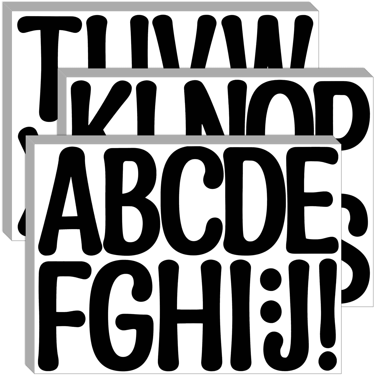Bemeol 30 Sheets Large 4 Inch Alphabet Letter Stickers - Self-Adhesive Bulletin Board Letters for Classroom, Home, Office Decor (Black) | Perfect for DIY Projects, Wall Art, Party Decorations & Scrapbooking