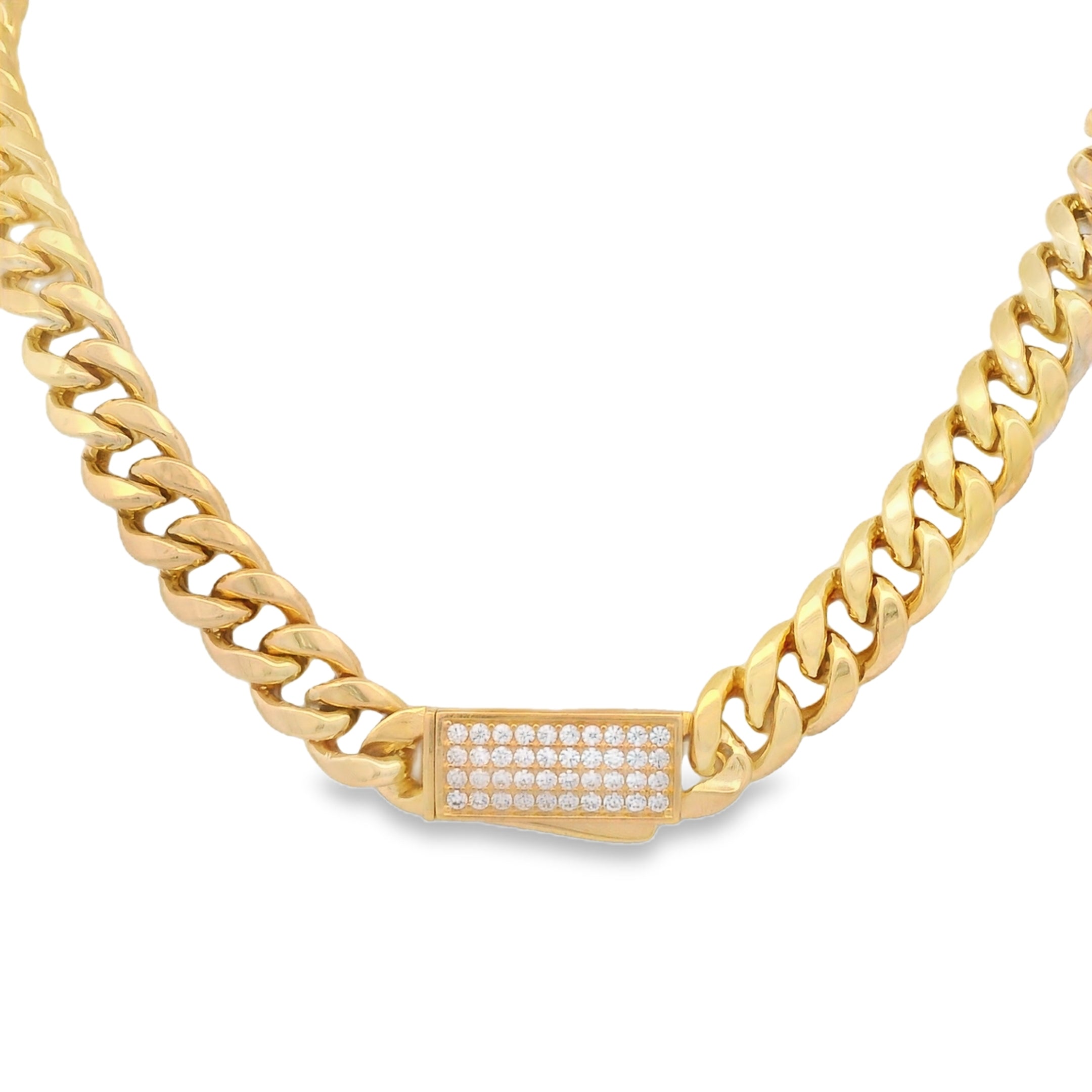 14K Gold Hollow Cuban Link Choker Necklace for Women - 16 Inch Chunky Chain - Perfect for Parties, Weddings & Everyday Wear | JTJ™