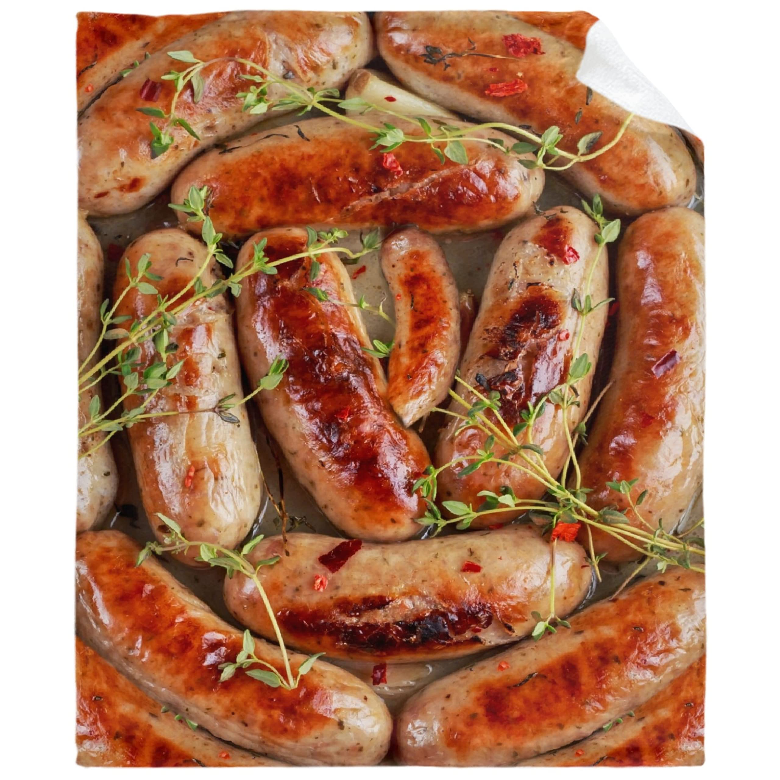 Todeyya Sausages Throw Blanket - Ultra Soft Flannel Fleece Blanket for Gifts, Plush Lightweight Cozy Microfiber Blanket for Couch, Sofa & Bed (120x90 inches XL) - Perfect for Family Movie Nights, Camping & Winter Snuggling