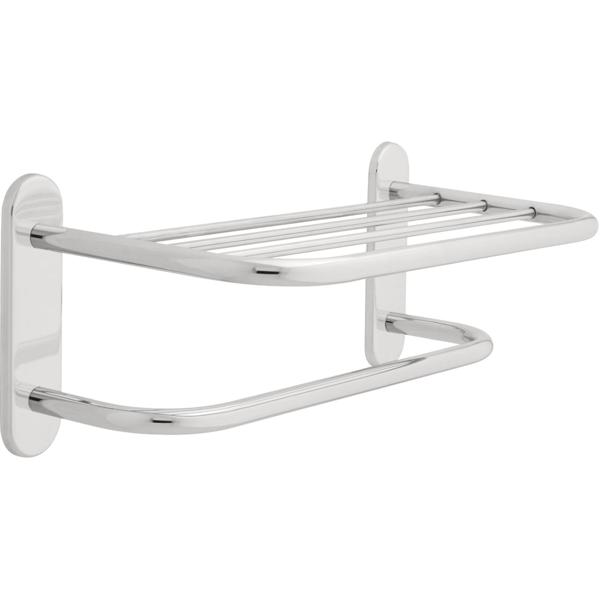 Delta 572860 18-Inch Chrome Concealed Mount Towel Shelf with Single Towel Bar - Perfect for Bathroom, Kitchen, and Spa Organization & Storage