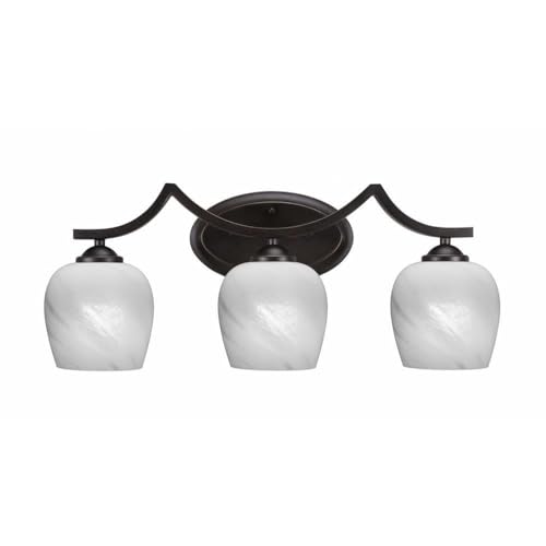 Zilo 3-Light Bathroom Vanity Light Fixture in Dark Granite - Modern LED Wall Sconce for Makeup Mirror Lighting (553-DG-4811) | Perfect for Master Bath, Powder Room & Dressing Area