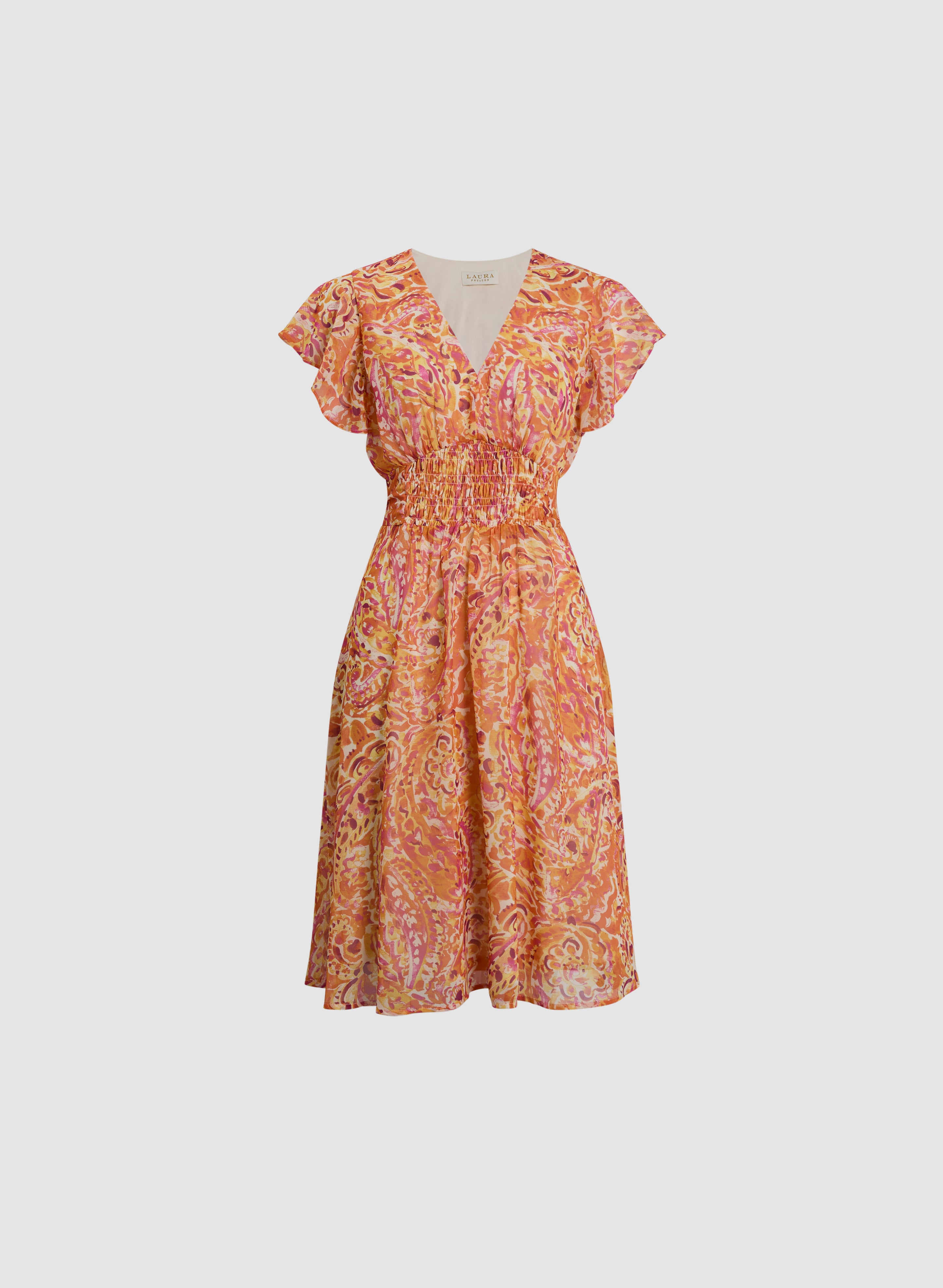 Elegant Floral Print Dress with Back Bow - Perfect for Spring Weddings, Garden Parties & Date Nights