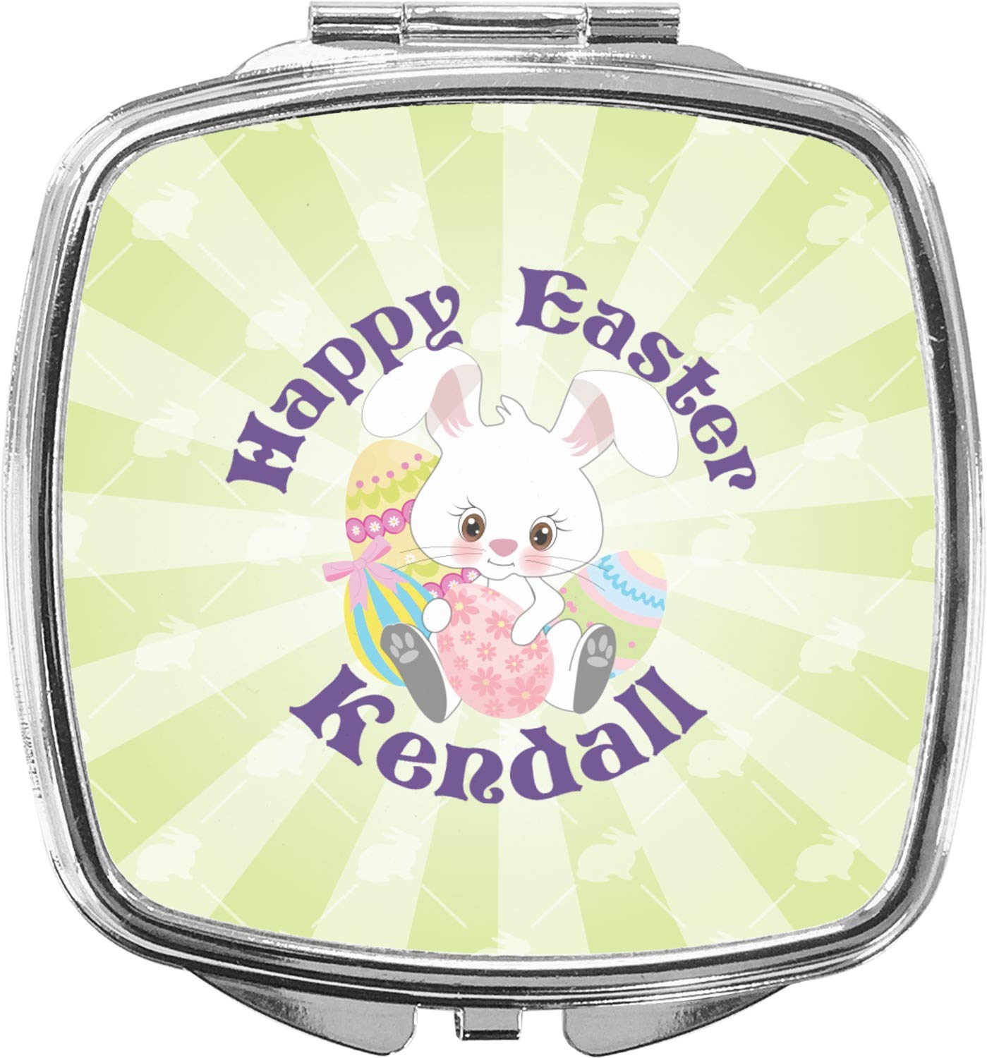 Personalized Easter Bunny Compact Makeup Mirror - Cute Travel Cosmetic Mirror for Easter Gifts, Birthday Presents & Daily Makeup (Perfect for Home, Travel & Handbag)