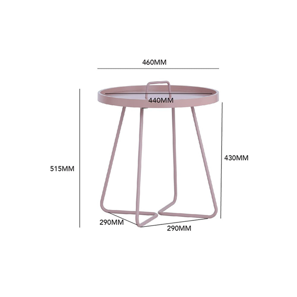 Freida Round Tray Side Table - Modern Wooden End Table with Removable Tray Top for Living Room, Bedroom, or Patio - Perfect for Drinks, Books, and Home Decor