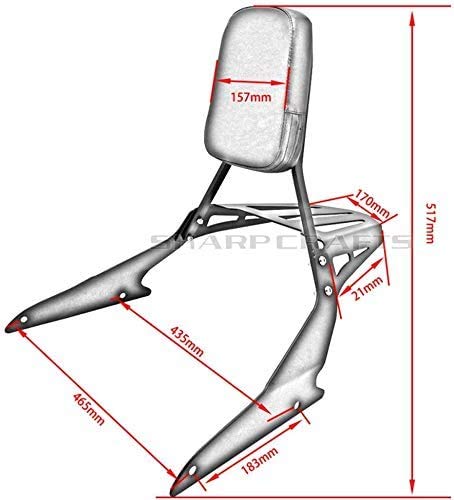 Sissy Bar Backrest with Luggage Rack for Suzuki Boulevard M109R M109R2 M109RZ Limited Boss - Motorcycle Passenger Comfort & Storage Solution for Long Rides & Touring