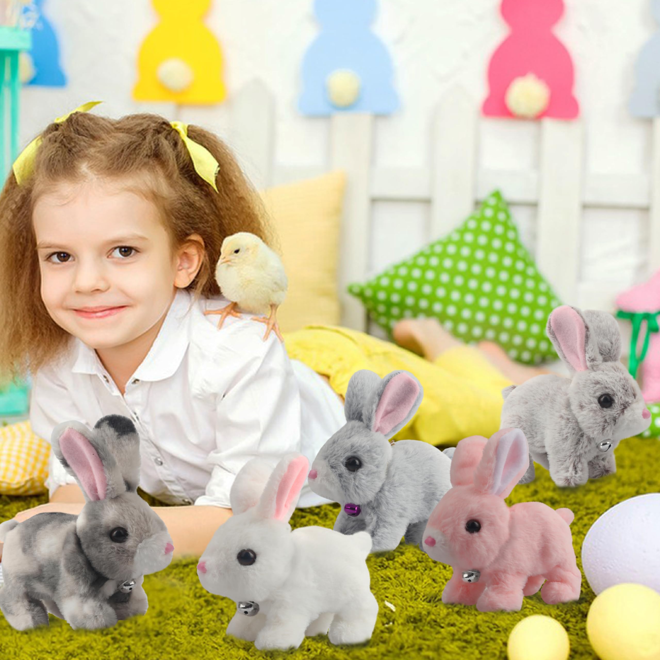 Realistic Interactive Plush Hopping Rabbit Toy for Toddlers & Kids - Walking, Wiggling Ears, Twitching Nose with Sounds - Perfect Easter, Christmas & Birthday Gift (Brown) | Fun Learning Pet Companion for Playtime & Bedtime