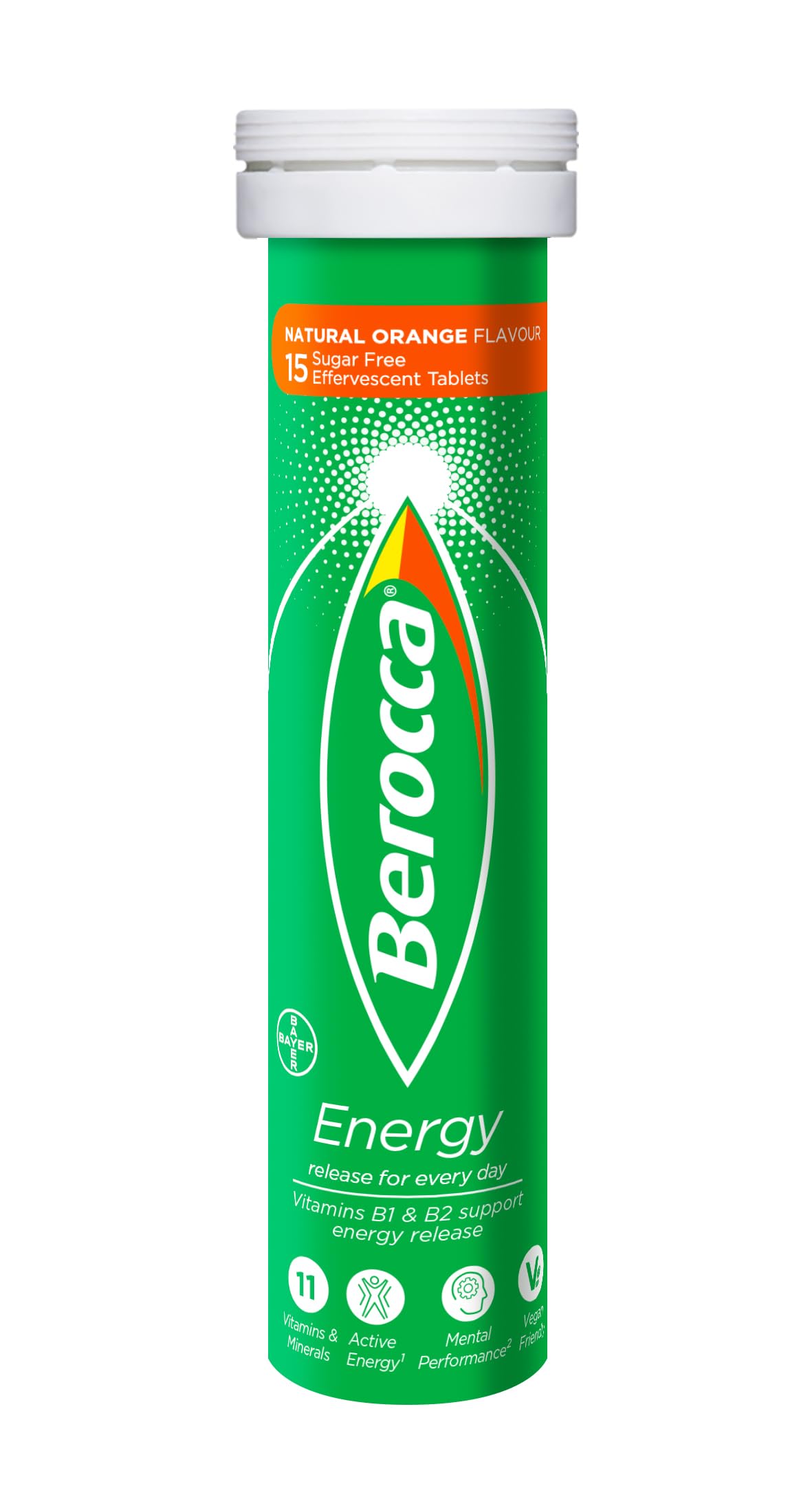 Berocca Effervescent Orange Vitamin C Tablets - Immune Support & Energy Boost - 30 Count - Perfect for Travel, Workout & Daily Wellness