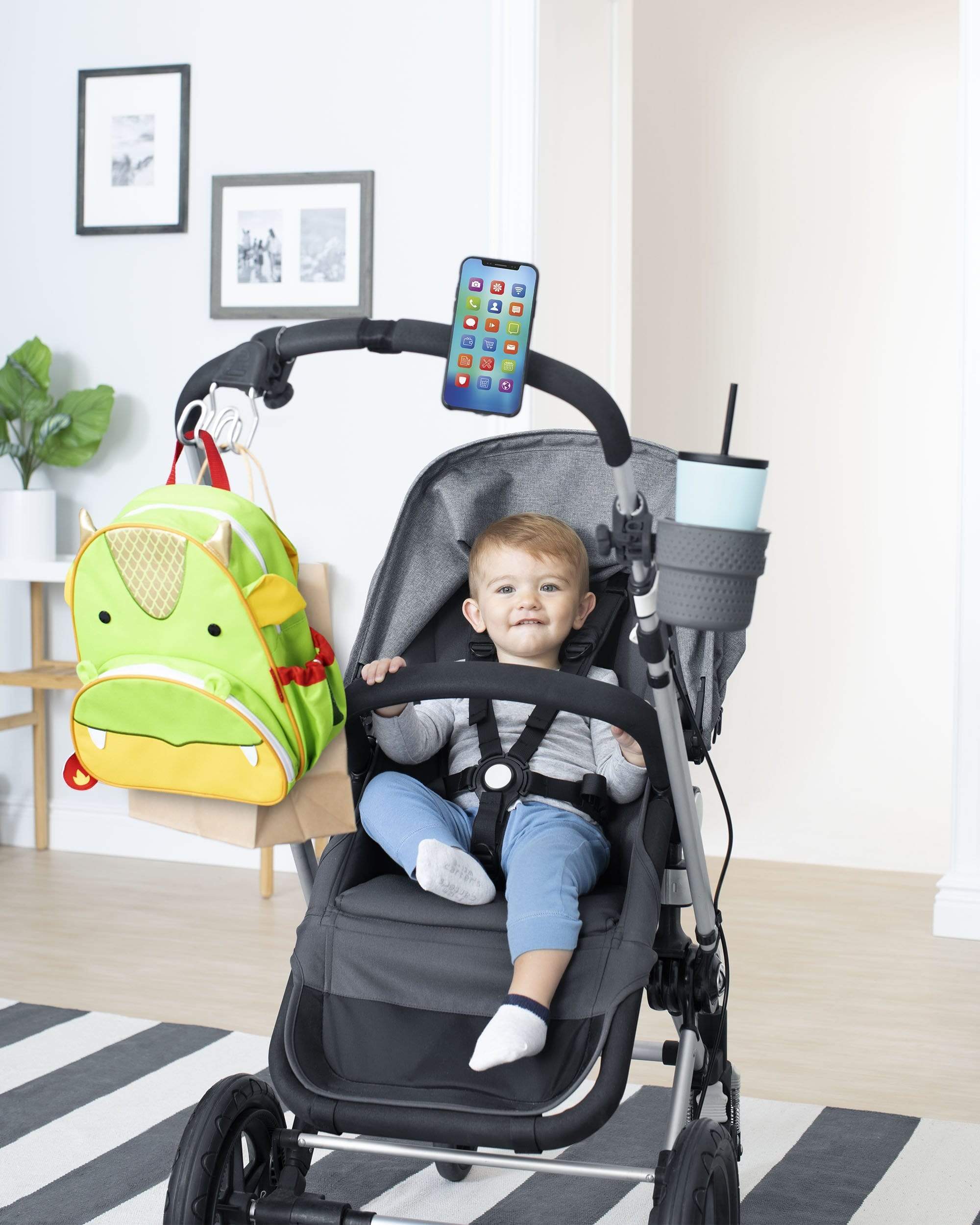 Skip Hop Universal Stroller Hook - Heavy Duty Stroller Accessories for Diaper Bags, Purses & Shopping - Perfect for Travel, Shopping & Daily Errands with Baby