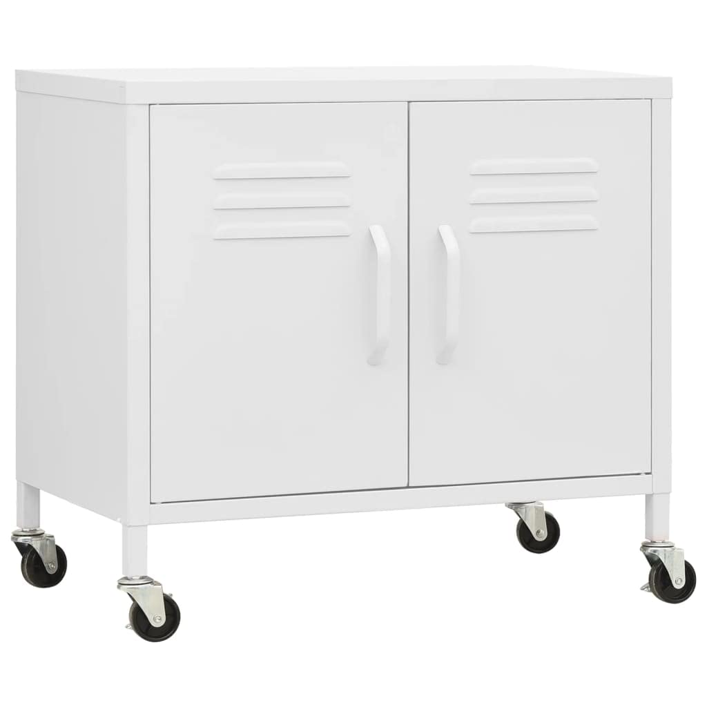 FAMIROSA 2-Door Steel Storage Cabinet with Adjustable Shelf & 4 Wheels - 23.6
