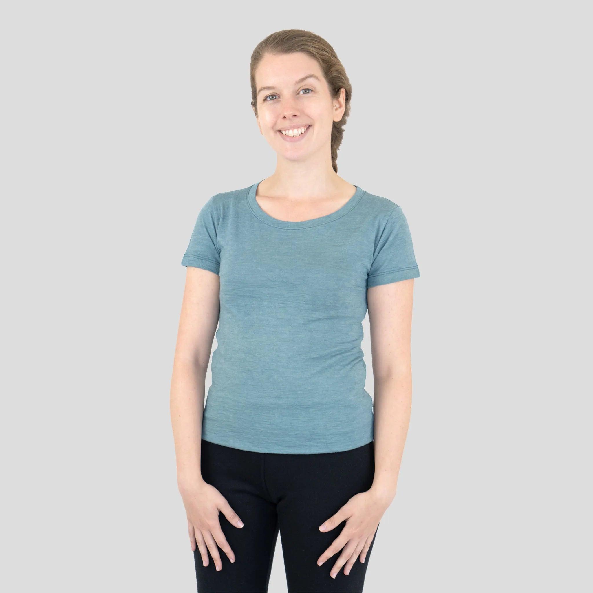 Ultralight Women's Alpaca Wool T-Shirt - 160 GSM Soft Crew Neck Tee for Travel, Hiking & Everyday Comfort