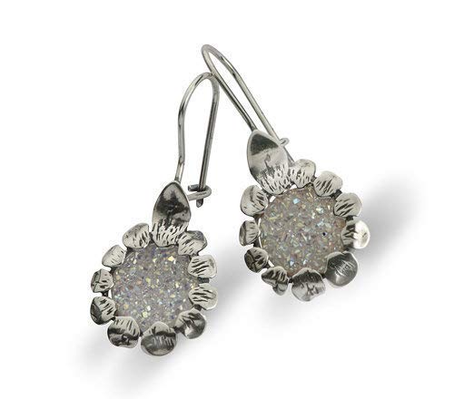 Elegant 2.2 Carat Blue Opal Sterling Silver Dangle Earrings for Women | 925 Silver Jewelry | Perfect for Parties, Weddings & Special Occasions