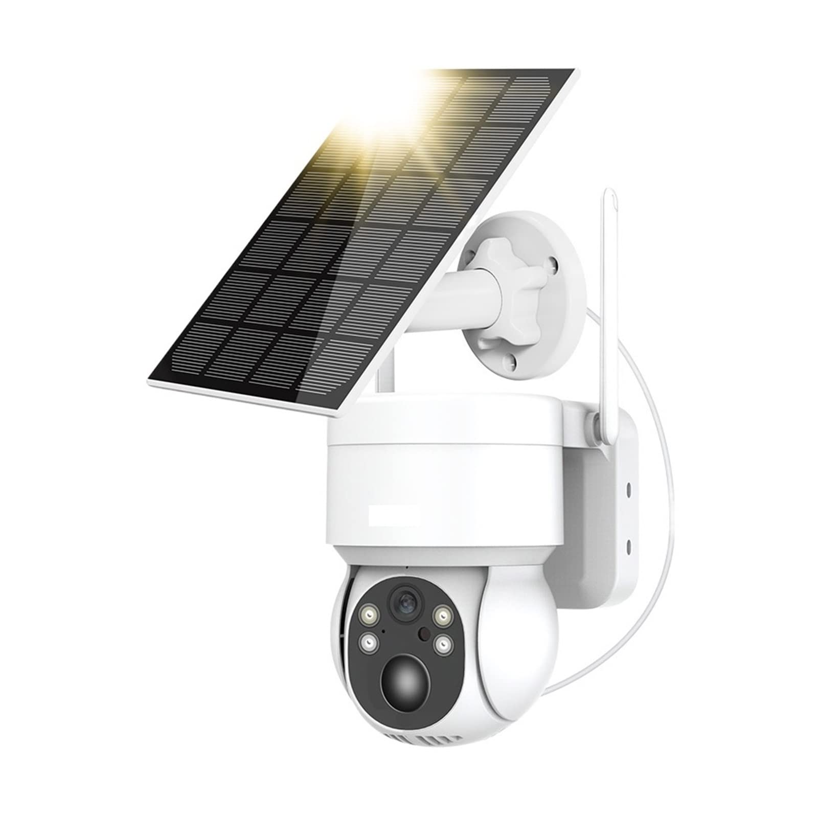 4MP Solar Security Camera Outdoor - Waterproof WiFi IP PTZ Camera with Rechargeable Battery & 32GB Card - 24/7 Home Surveillance for Yard, Garage, Farm Security Monitoring