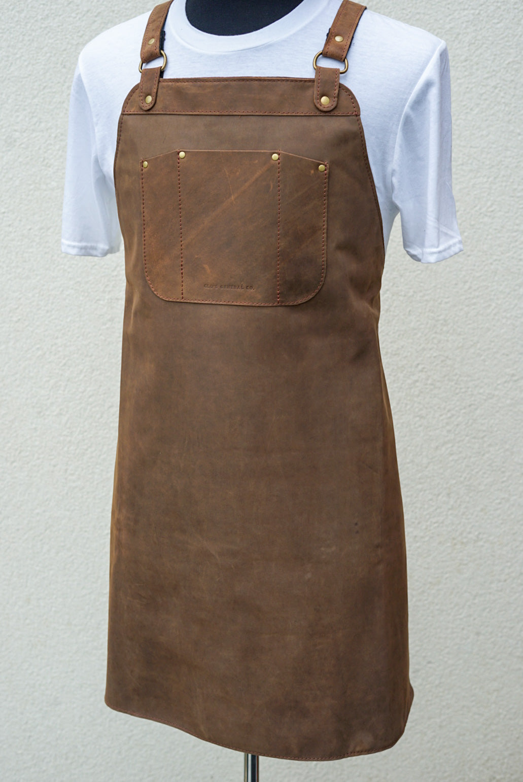 Premium Full Grain Leather Apron - Crazyhorse Brown Heavy Duty Work Apron for Cooking, BBQ, Grilling & Woodworking - Durable Chef & Craft Apron with Adjustable Straps