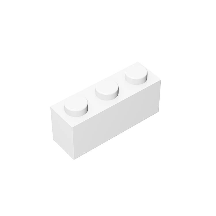 Classic Bulk Building Brick 1x3 (100 Pieces) - White Lego-Compatible Bricks for Creative Play | STEM Toys, DIY Projects & Kids Educational Activities