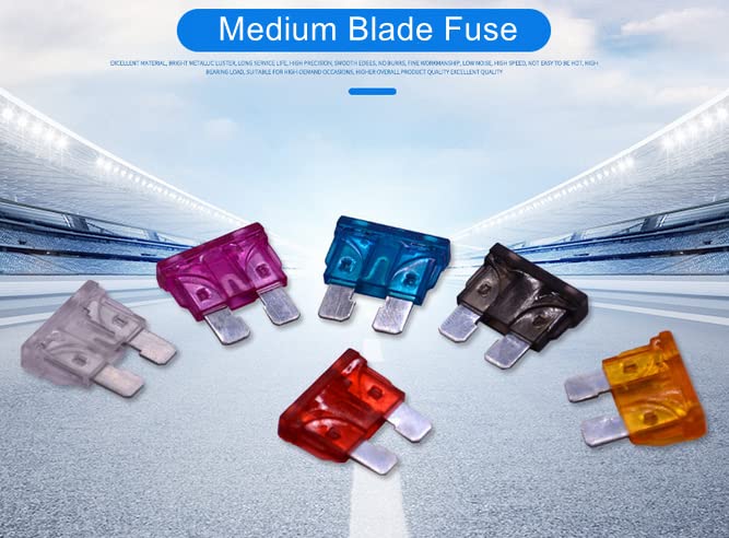 Fielect 50Pcs Car Blade Fuses Assortment Kit - 10A Automotive Fuses for Car, SUV, RV, Truck & Boat - Replacement Fuses for Electrical Systems - Perfect for Road Trips & Emergency Repairs