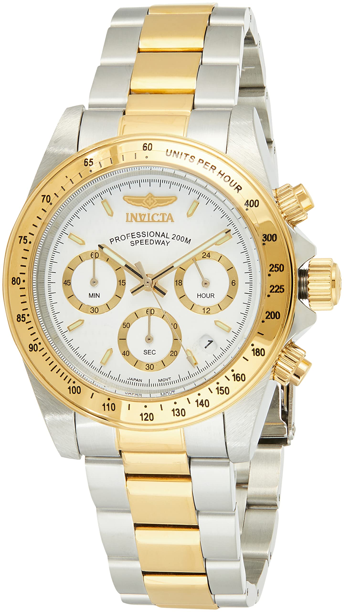 Invicta Men's Speedway 39.5mm Two-Tone Stainless Steel & Gold Chronograph Quartz Watch with White Dial (Model: 9212) - Perfect for Business, Casual Wear & Special Occasions