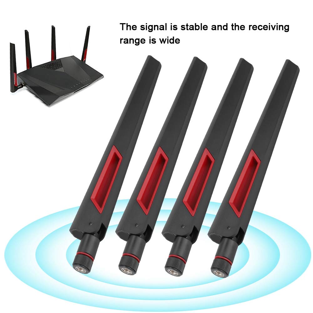 High Gain 8dBi RP-SMA Antenna for ASUS RT-AC68U/AC88U/AC66U Routers - Dual Band 2.4GHz & 5GHz WiFi Booster (4 Pack) - Perfect for Home Office, Gaming & Streaming Enhancement