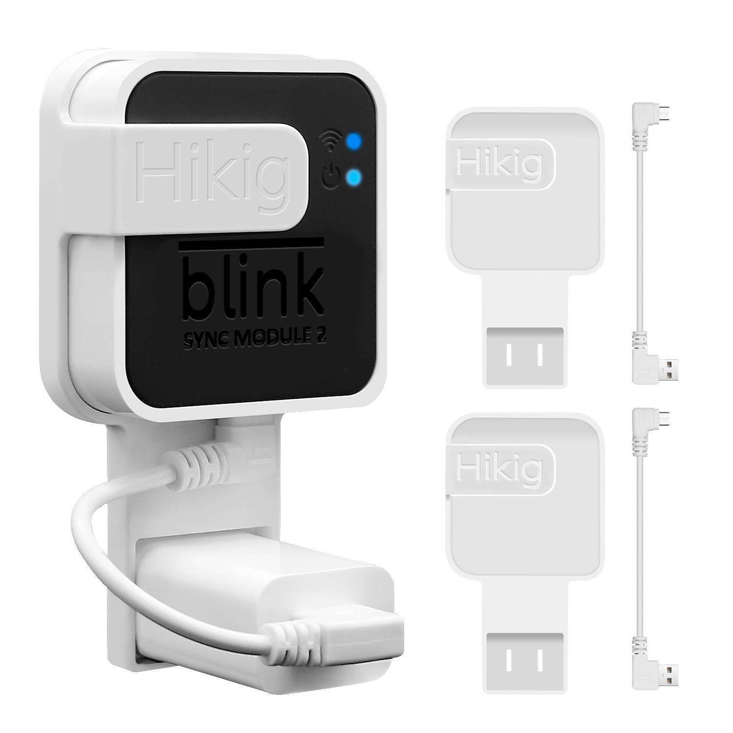 Blink Sync Module 2 Outlet Mount Bracket - Secure Wall Mount for Blink Outdoor/Indoor/Doorbell Cameras - No Wires, Short Cable Design - 2 Pack - Perfect for Home Security & Smart Home Setup