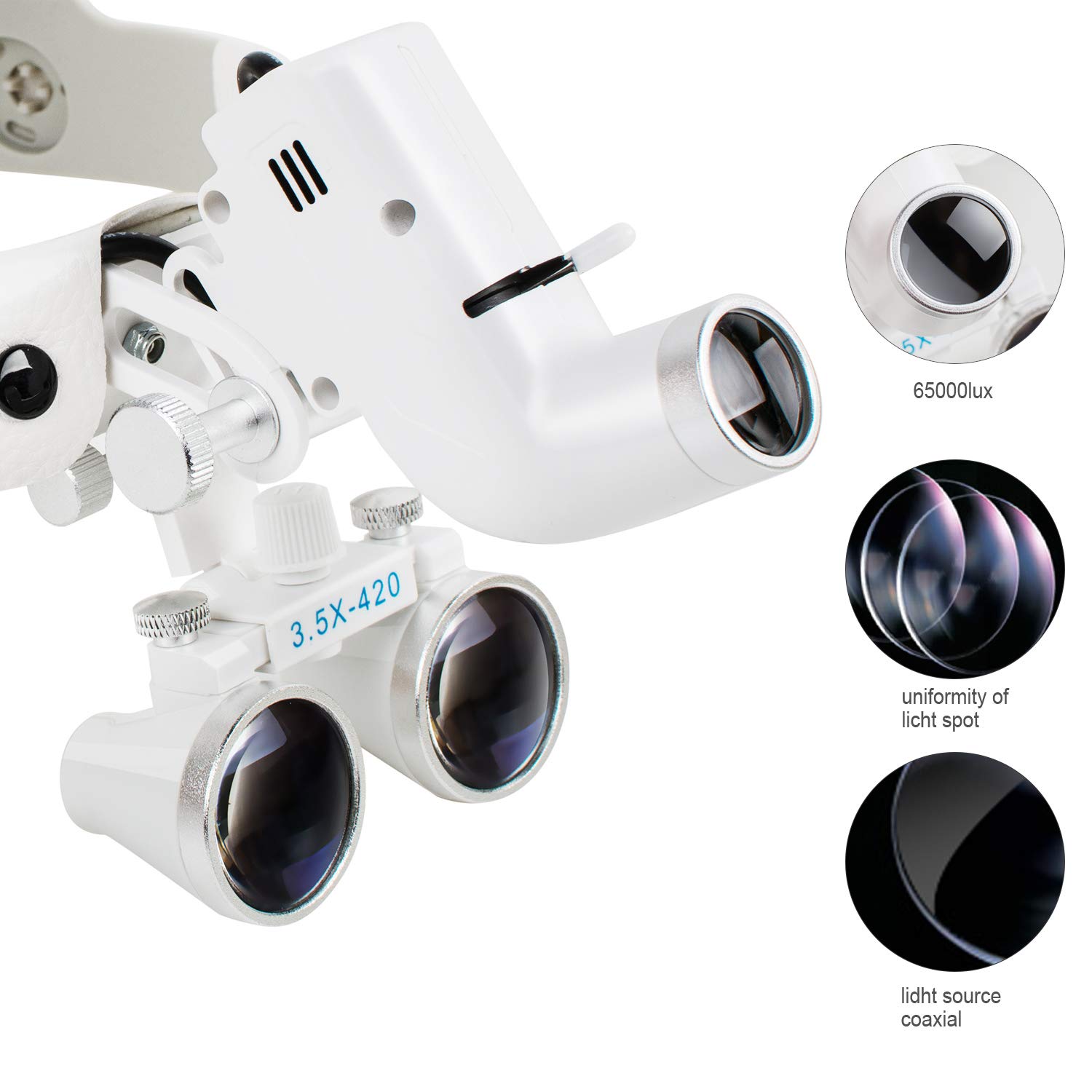 3.5X Magnifying Glasses with LED Light & Headband - Binocular Loupes for Jewelry Making, Watch Repair & Dental Work - Hands-Free Magnifier for Hobbyists & Professionals
