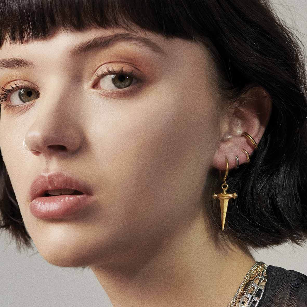 Simple Silver Clicker Hoop Earrings 10mm - Minimalist Stud Earrings for Women - Perfect for Everyday Wear, Parties & Gifting