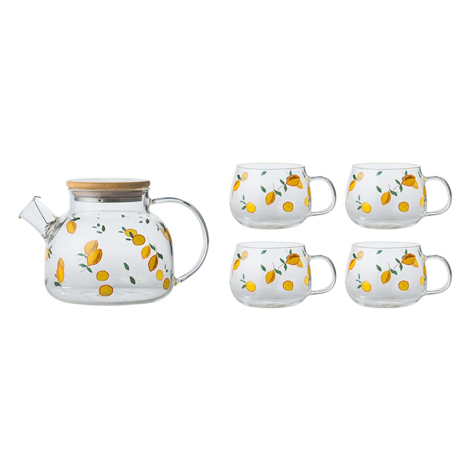 Premium Glass Water Pitcher & Tea Set - 1.5L BPA-Free Carafe with 4 Matching Cups - Elegant Iced Tea, Lemonade & Juice Pitcher for Home, Parties & Summer Gatherings - Perfect for Refreshing Beverages & Entertaining Guests