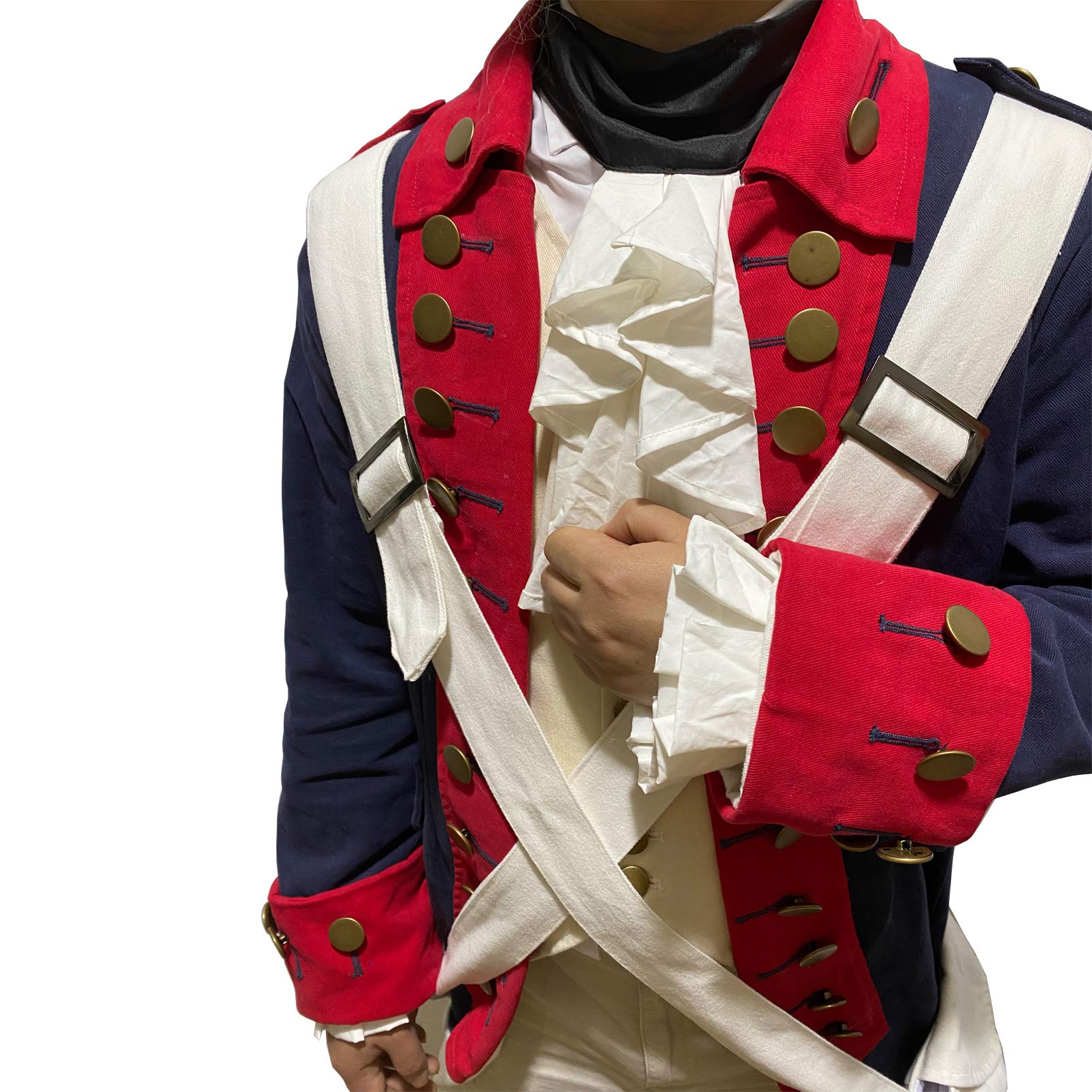 Ucosbros Revolutionary War Uniform - Continental Army Historical Costume for Men, Halloween & Reenactment - Authentic 18th Century Military Outfit