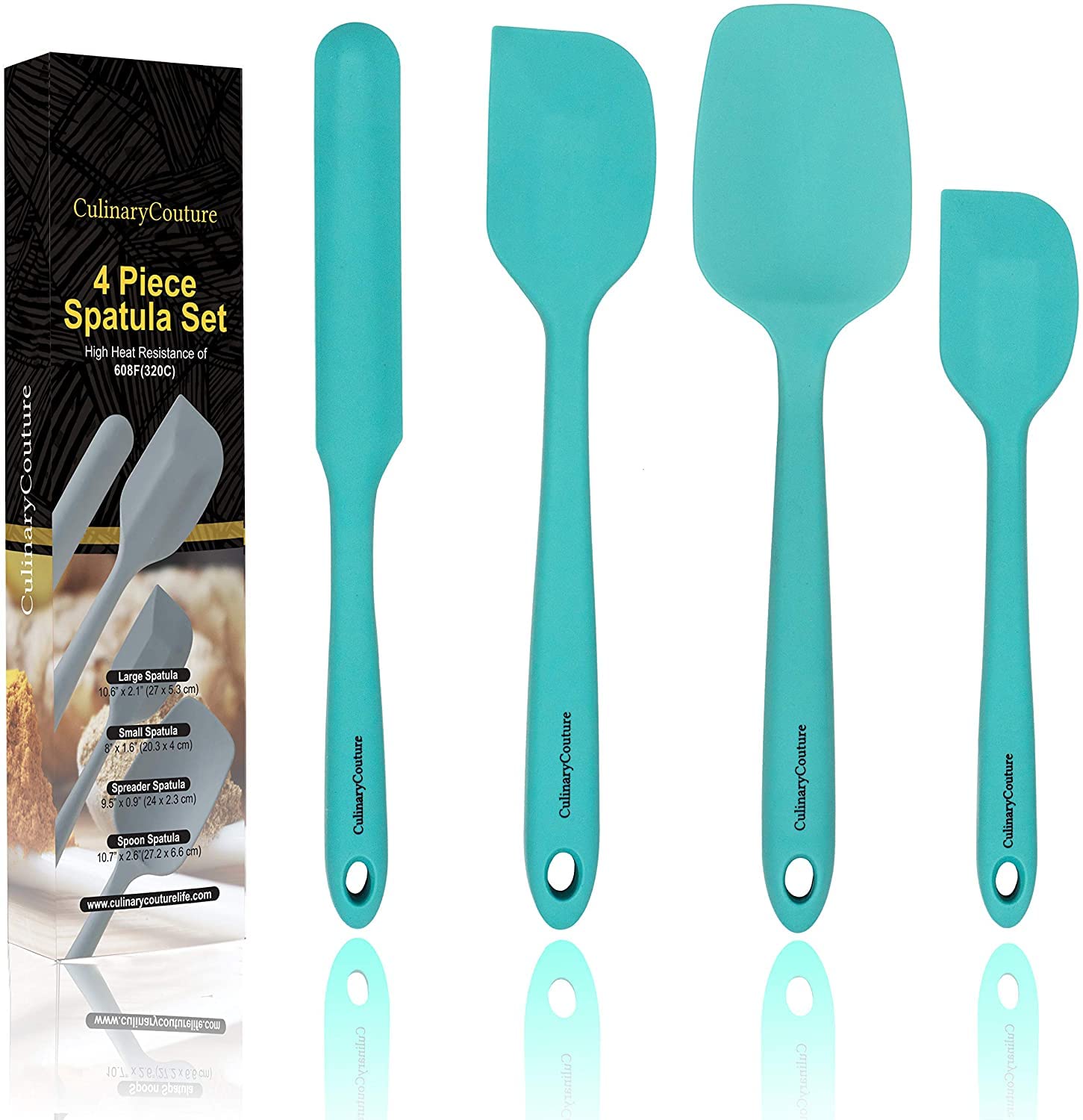 Premium 4-Piece Silicone Spatula Set - Heat Resistant Non-Stick Cooking & Baking Utensils for Cakes, Cookies & More - Safe for All Cookware - Perfect for Kitchen, Baking & Food Prep