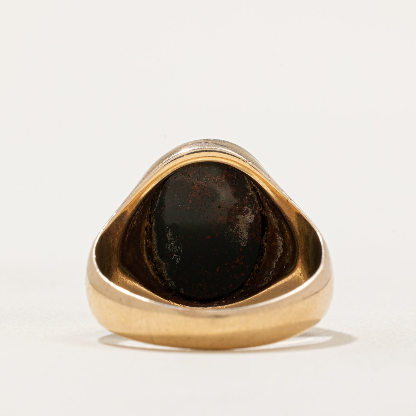 4.00ct Oval Cut Bloodstone Signet Ring for Men - Size 8.75 - Handmade Sterling Silver Statement Jewelry - Perfect for Weddings, Gifts & Formal Occasions